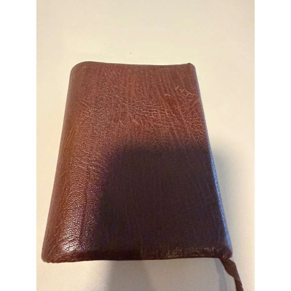 Vintage Cambridge Holy Bible Concordance Brown Leather Snap Cover Gilt Edges